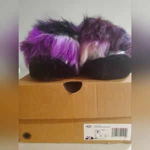 Ugg Fluff Yeah Slides purple tied dye Women size seven